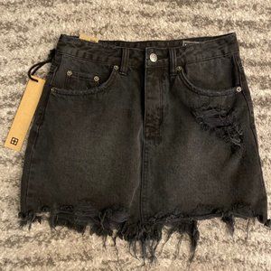 Ksubi Mini Moss Black Denim Skirt